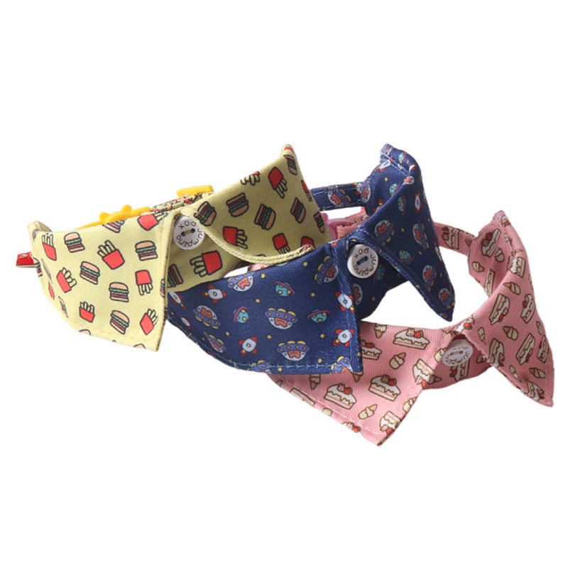 Fruit Tuxedo Bow Tie Pet Collar – Quick-Release Bandana Bowknot for Cats & Small Dogs
