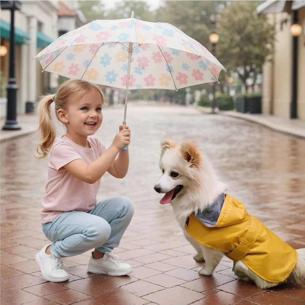 Waterproof Dog Raincoat for Small & Medium Dogs – Adjustable Hooded Poncho with Leash Hole | Lightweight Double-Layer Pet Rain Suit