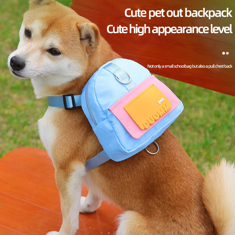Dog Leash Backpack – Outdoor Travel Self-Leash Bag for Dogs