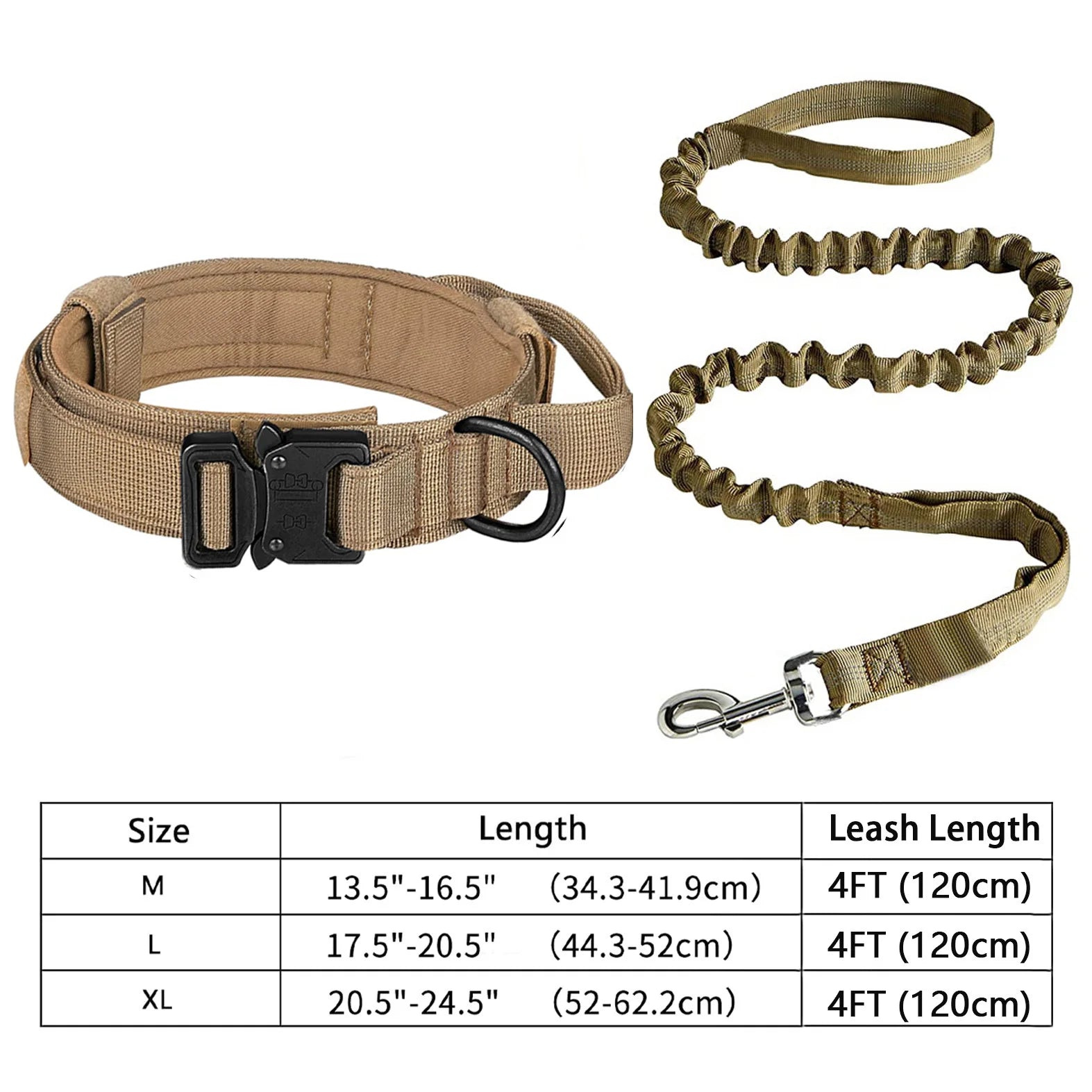 Tactical Dog Collar & Leash Set – Heavy-Duty Adjustable Military-Grade for All Dog Sizes