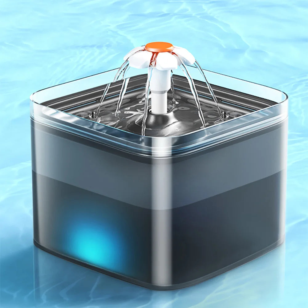 2L Automatic Pet Water Fountain with LED Light – USB Cat & Dog Water Dispenser with Recirculating Filter