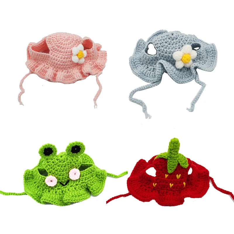 Knitted Cat Hat – Autumn Winter Pet Hat for Cats, Kittens & Small Dogs