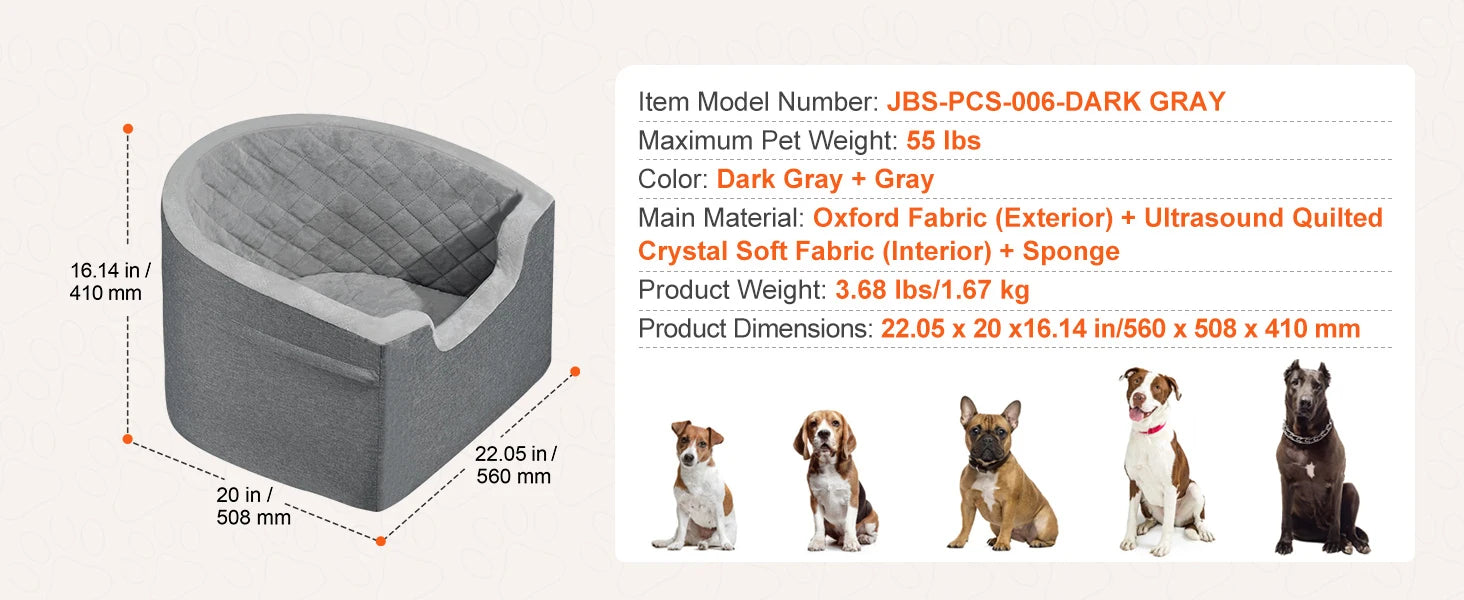 SucceBuy Dog Car Seat – Waterproof Booster Seat & Travel Bed for Medium & Large Dogs