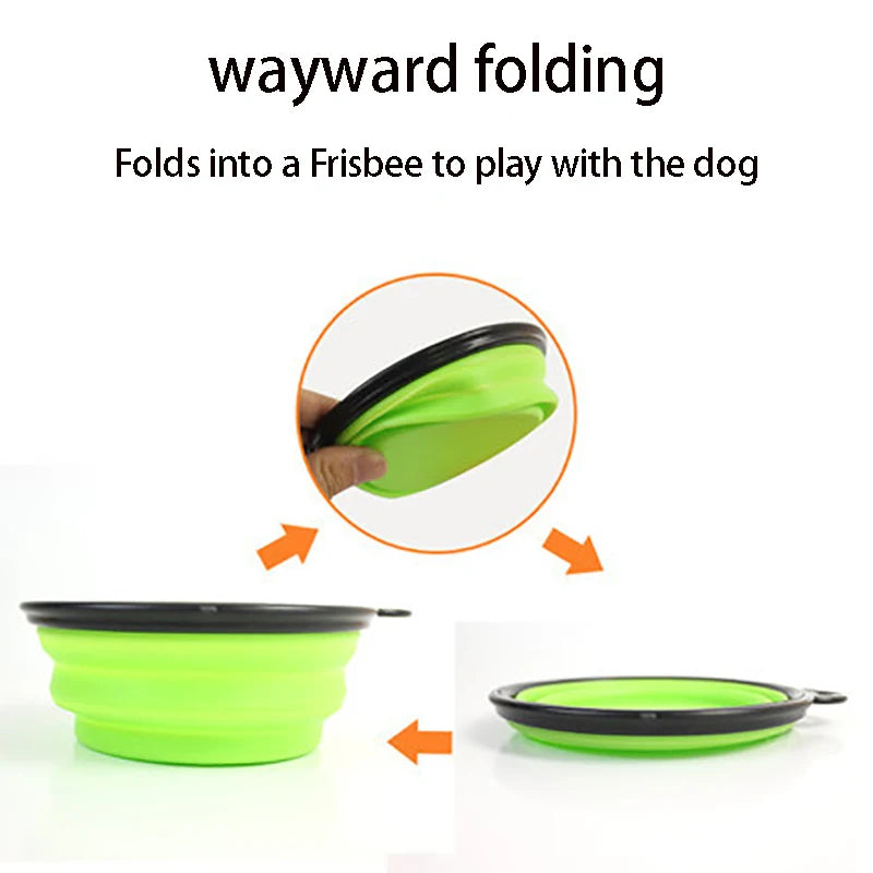 Collapsible Silicone Dog Bowl – 350ml/1000ml Travel Feeder Dish for Food & Water