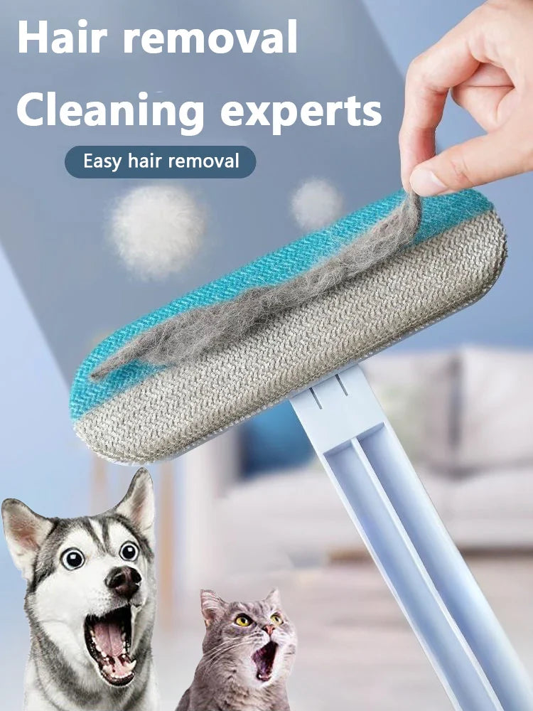 Multifunctional Pet Hair Remover Brush – Long Handle Cleaning Tool for Cat & Dog Fur, Windows & Furniture