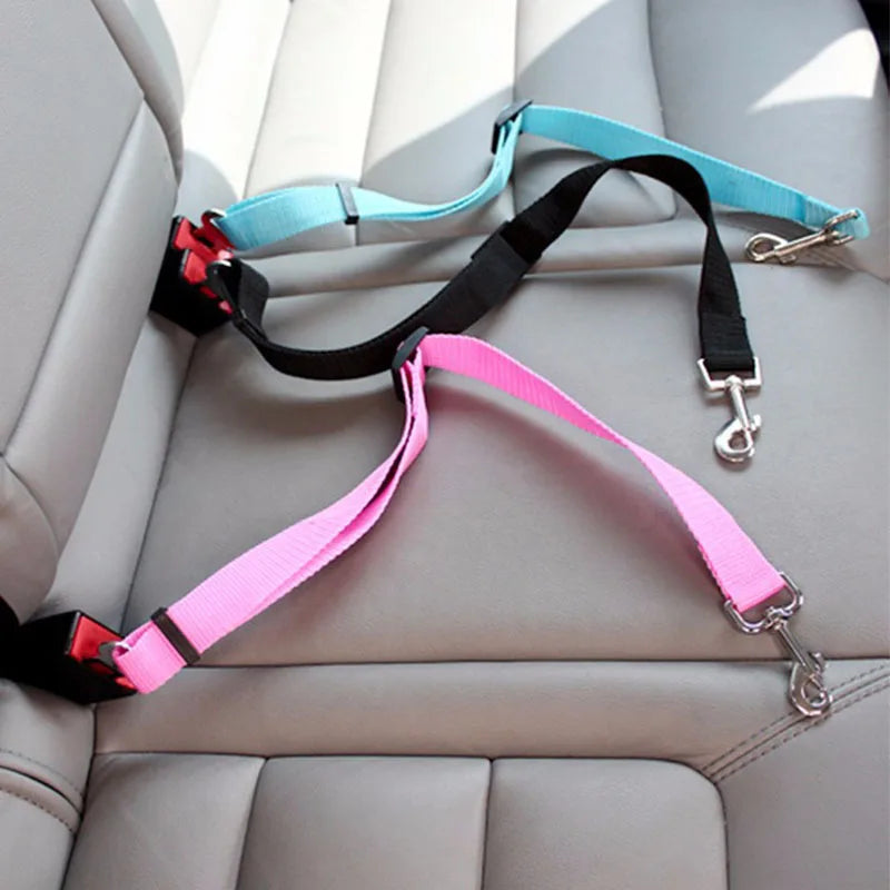 Adjustable Pet Car Seat Belt – Safety Harness Clip for Dogs & Cats in Vehicles