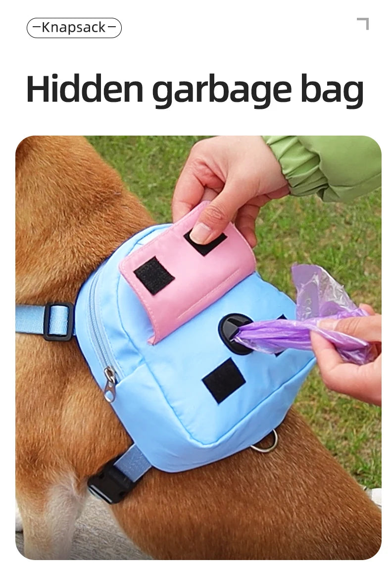 Dog Leash Backpack – Outdoor Travel Self-Leash Bag for Dogs