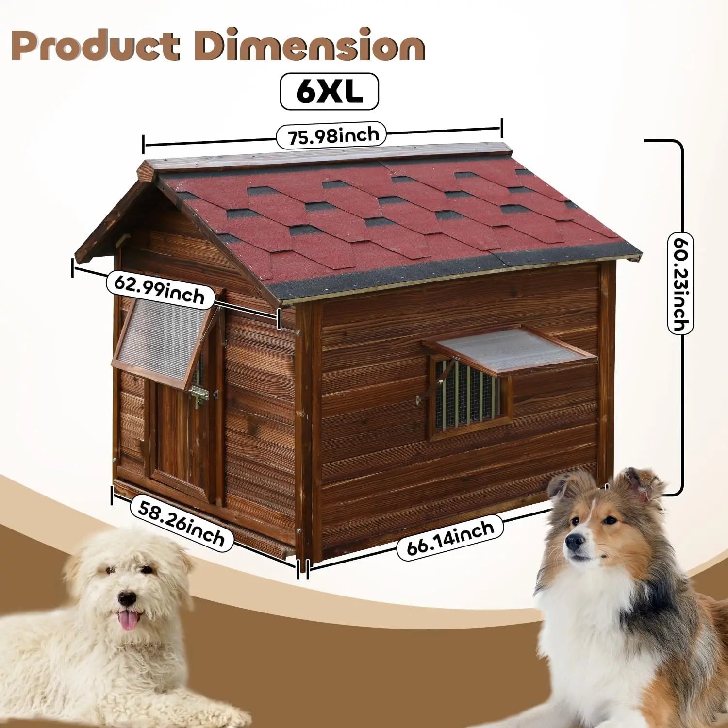 Large Outdoor Dog House – Weatherproof XXL Dog Kennel with Removable Floor & Roof, Insulated for Warmth