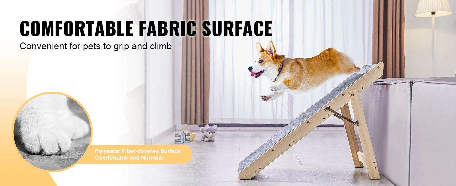 SucceBuy Wooden Pet Steps & Ramp Combo – 2-in-1 Foldable Design for Small to Large Pets