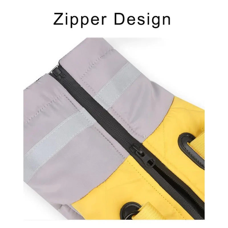 Winter Dog Down Jacket – Waterproof Reflective Coat with High Collar for Medium & Large Dogs