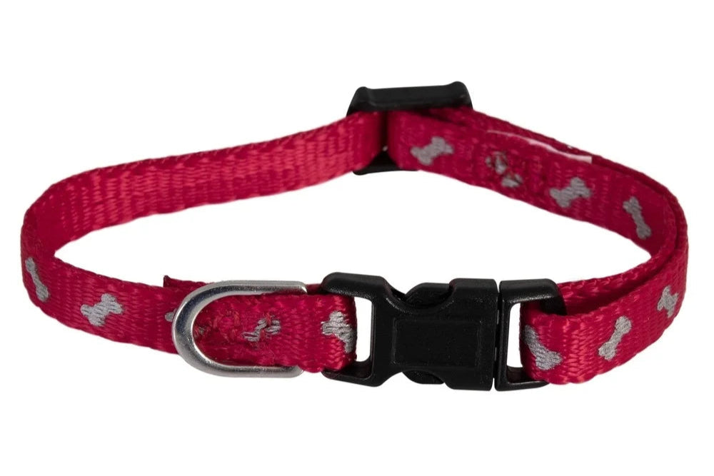 Reflective Waterproof Dog Collar – Extra Small (XS) Adjustable Polyester with D-Ring Leash Attachment