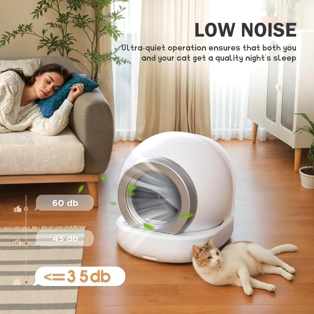Self-Cleaning Cat Litter Box – Automatic Litter Box with App Control & Safety Features for Multiple Cats