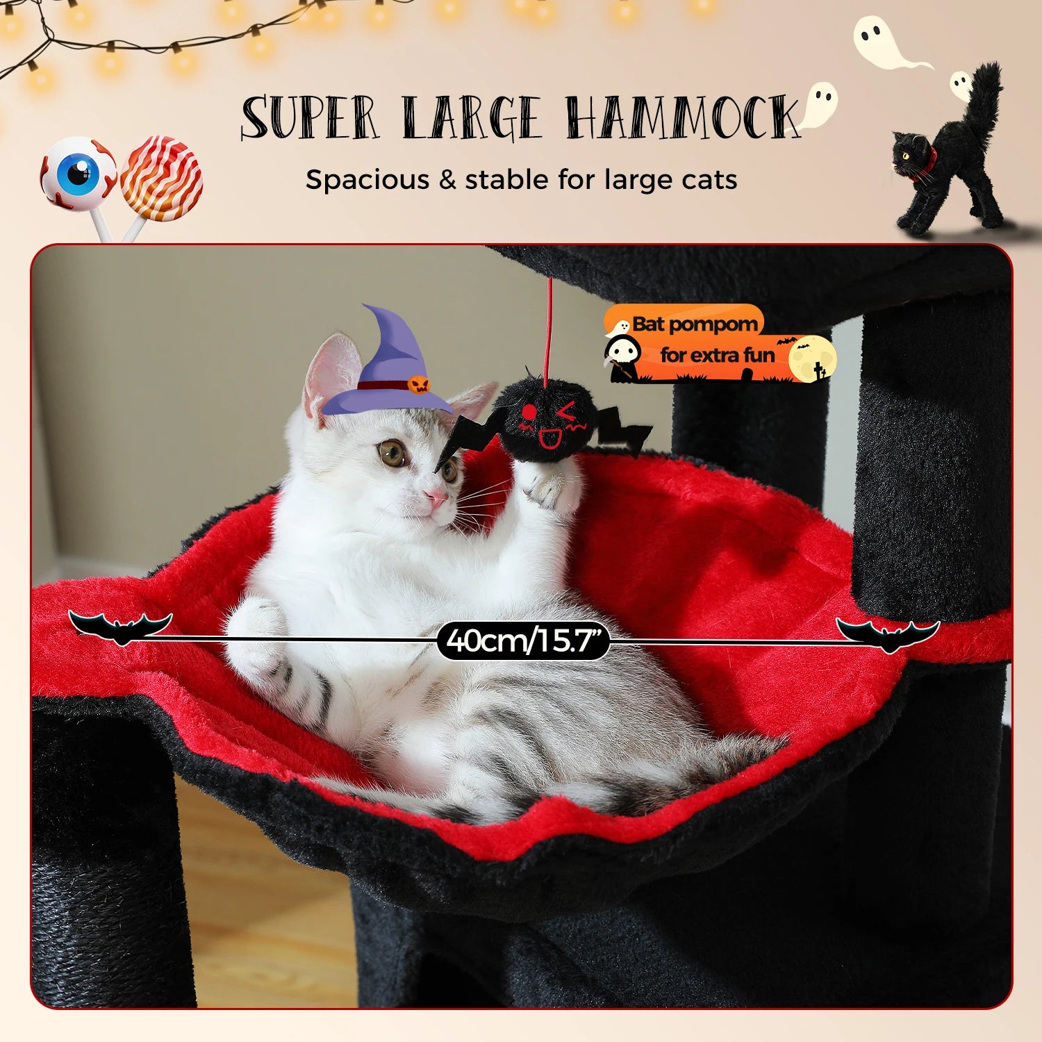 Large Multi-Level Cat Tree – Indoor Cat Tower with Condos, Scratching Pads & Toys
