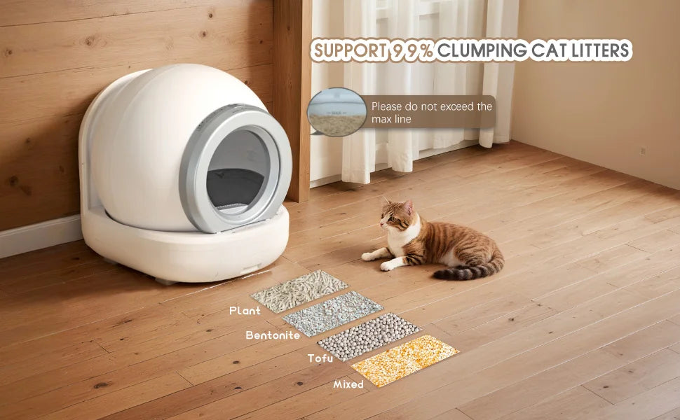 Self-Cleaning Cat Litter Box – Automatic Litter Box with App Control & Safety Features for Multiple Cats