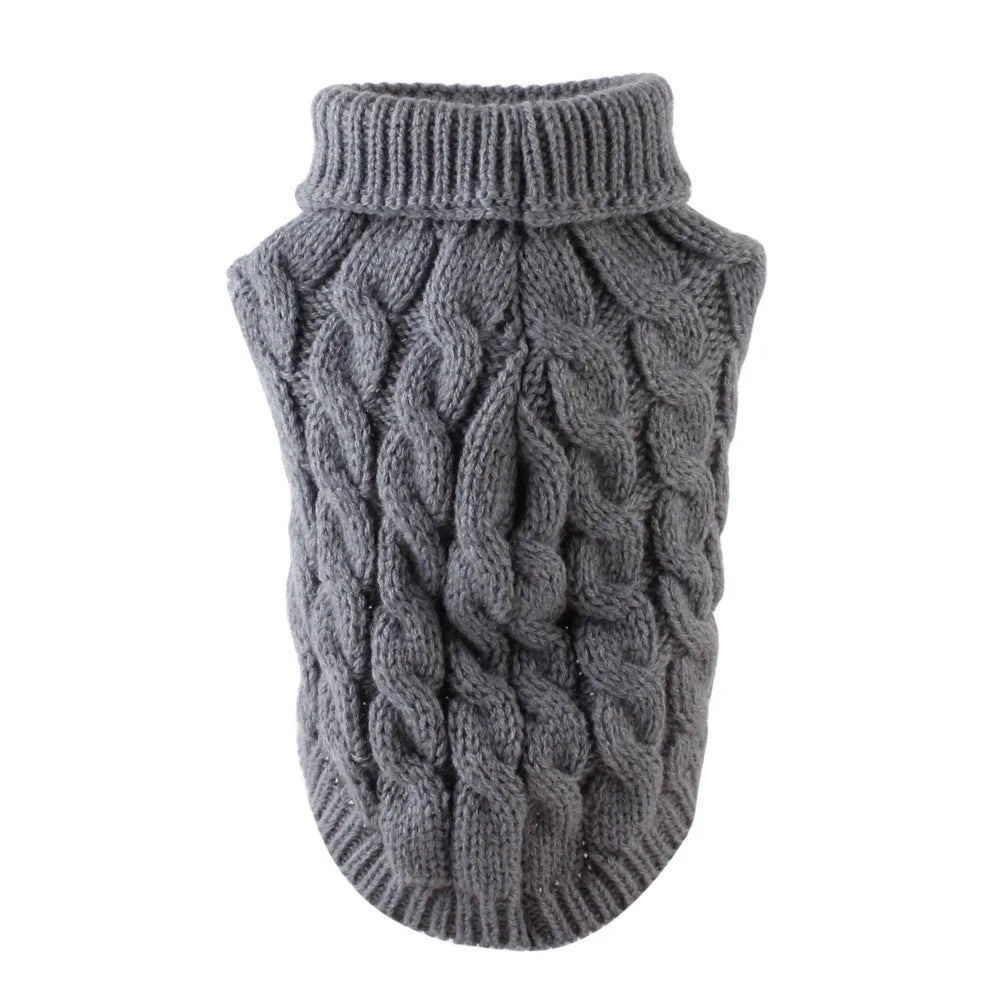 Classic Solid Dog Sweater – Winter Pullover for Small Dogs