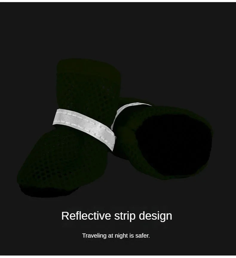 4-Pack Non-Slip Dog Shoes – Breathable, Wear-Resistant Boots for Small & Medium Dogs
