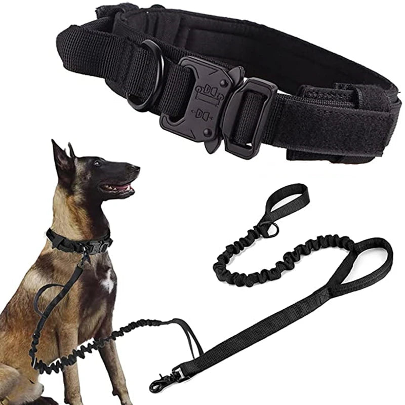 Tactical Dog Collar & Leash Set – Adjustable Military Training Gear for Medium & Large Dogs
