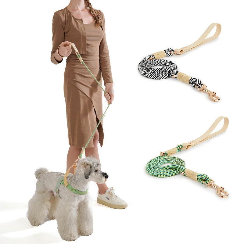 Nylon Rope Dog Leash – Durable PVC Lead for Dogs & Cats (2024 Style)