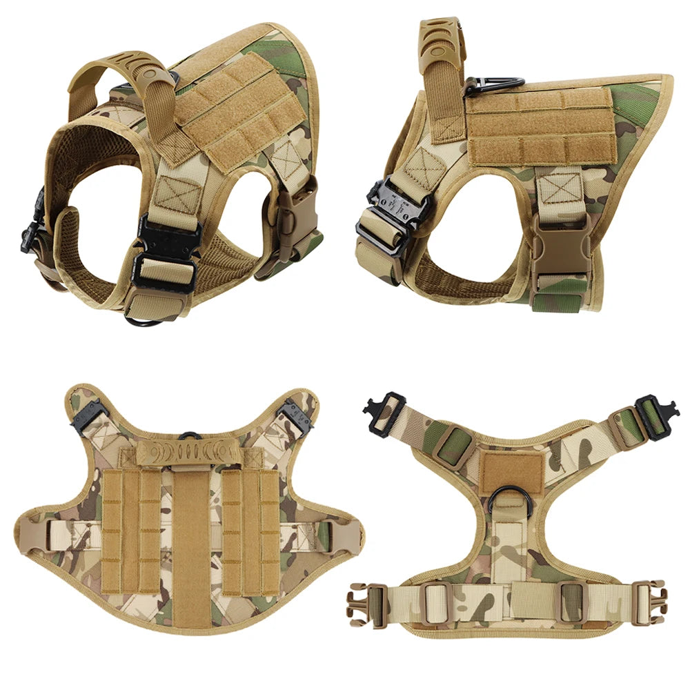 Tactical Dog Harness & Leash Set – Military Training Vest for Large Dogs