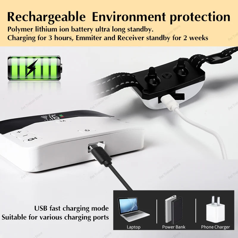 2-in-1 Wireless Dog Fence & Training Collar – Rechargeable Anti-Runaway System for Up to 3 Dogs