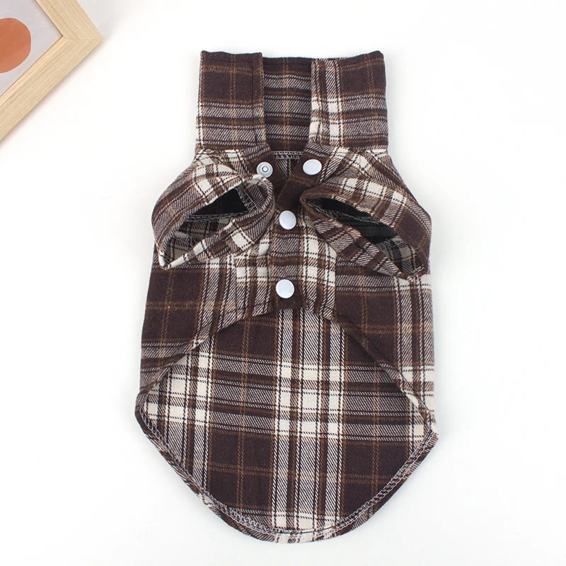 British Plaid Summer Dog Shirt – Lightweight Vest for Small Dogs