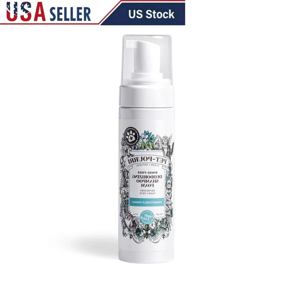 Waterless Pet Shampoo Foam – No-Rinse Grooming Cleanser with Fresh Scent, Deodorizing Paw & Coat Cleaner for Dogs & Cats