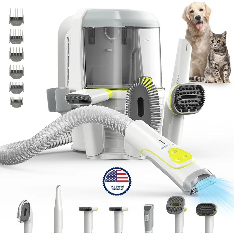 Professional Pet Grooming Vacuum Kit – 7-in-1 Deshedding & Dematting Tools for Dogs & Cats