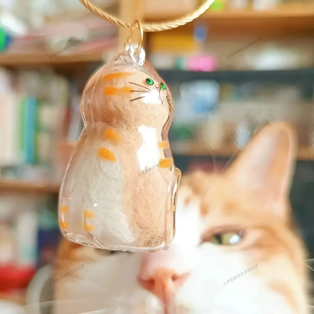 Pet Hair Memorial Keepsake Bottle Keychain – Cat & Dog Hair Memory Jar Urn for Pet Lovers