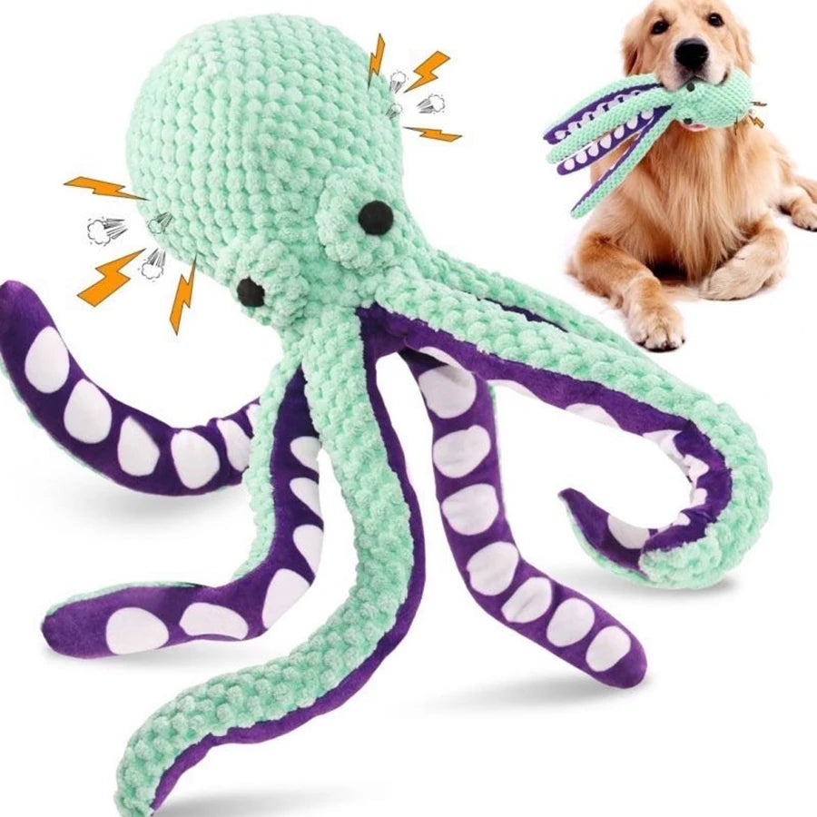 Plush Octopus Dog Toy – Interactive Squeaky Companion Toy for Small & Large Dogs, Anti-Demolition Chew & Boredom Relief