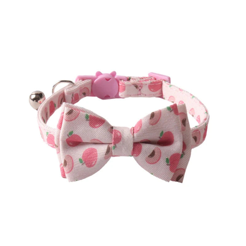 Fruit Tuxedo Bow Tie Pet Collar – Quick-Release Bandana Bowknot for Cats & Small Dogs