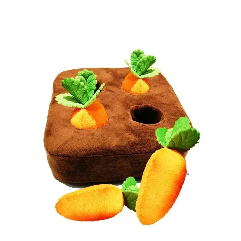 Dog Snuffle Mat – Interactive Plush Carrot Toy & Vegetable Field Puzzle, Training & Enrichment Mat for Dogs