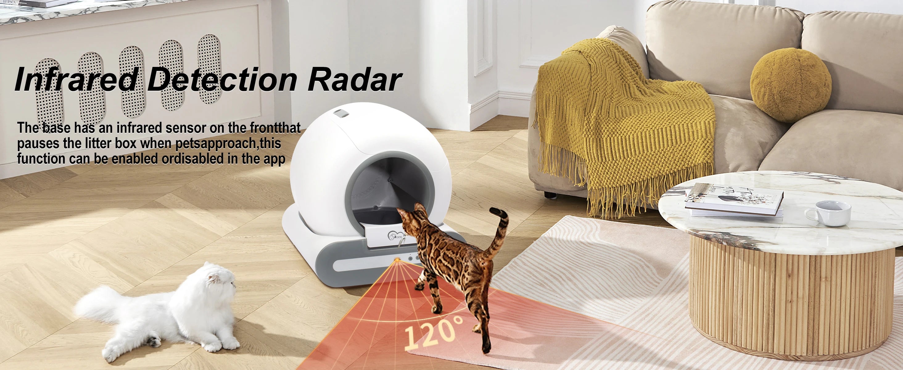 DOEL Automatic Self-Cleaning Cat Litter Box – Smart Cat Toilet with APP Control & Litter Mat for Multiple Large Cats