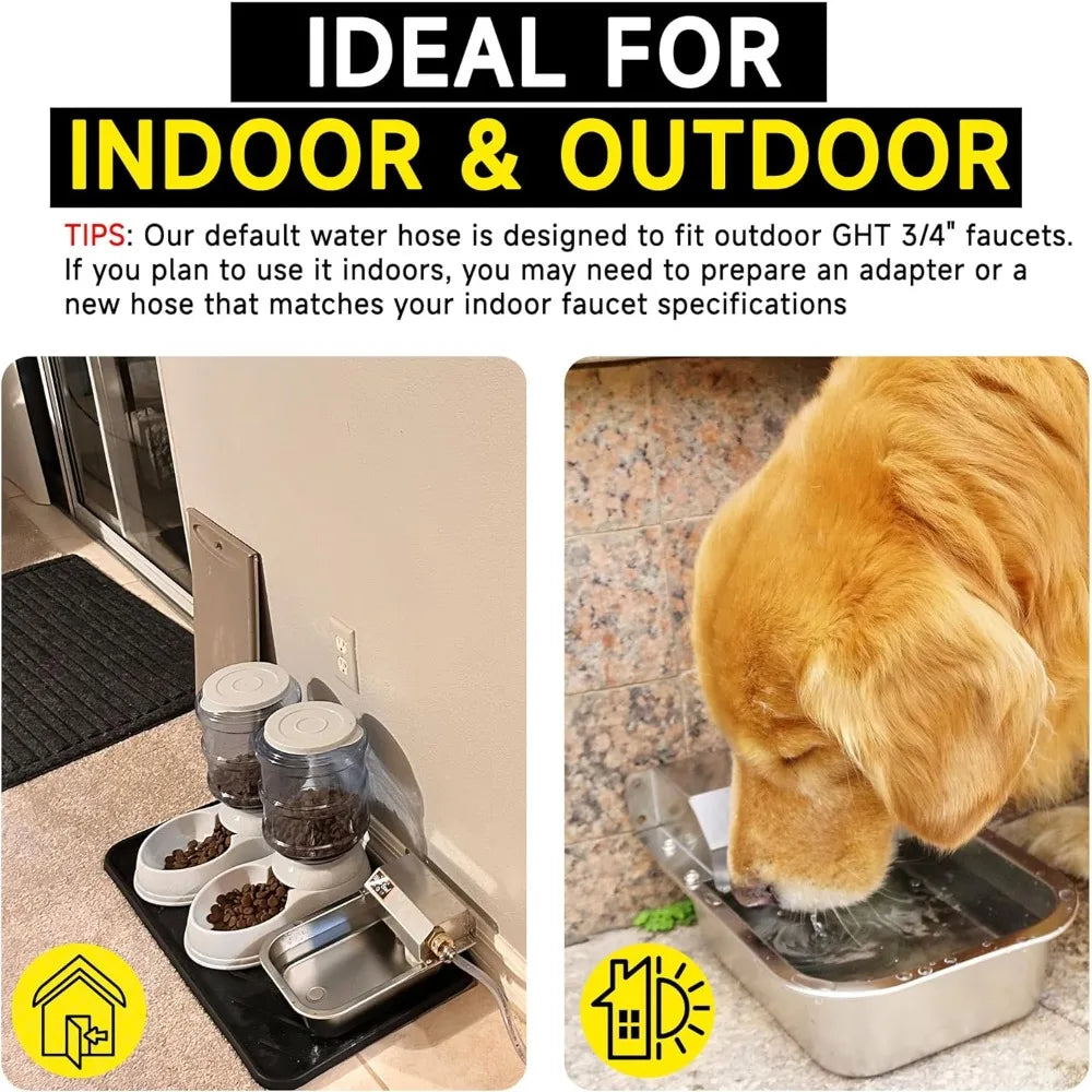 Automatic Water Dispenser for Dogs – 3L / 101 oz 304 Stainless Steel Pet Feeder | Auto-Fill Waterer for Pets & Livestock
