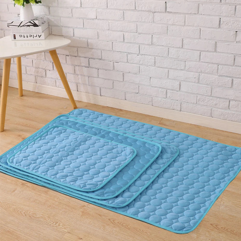 Cool Ice Silk Pet Cooling Mat – Moisture-Proof Summer Sleeping Pad for Dogs, Cats & Small Animals (5 Sizes Available)