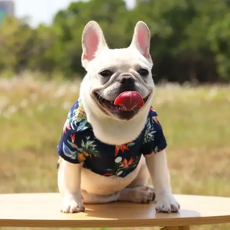 Hawaiian Style Summer Dog Shirt – Beach Vibes Pet Clothing for Small & Medium Dogs