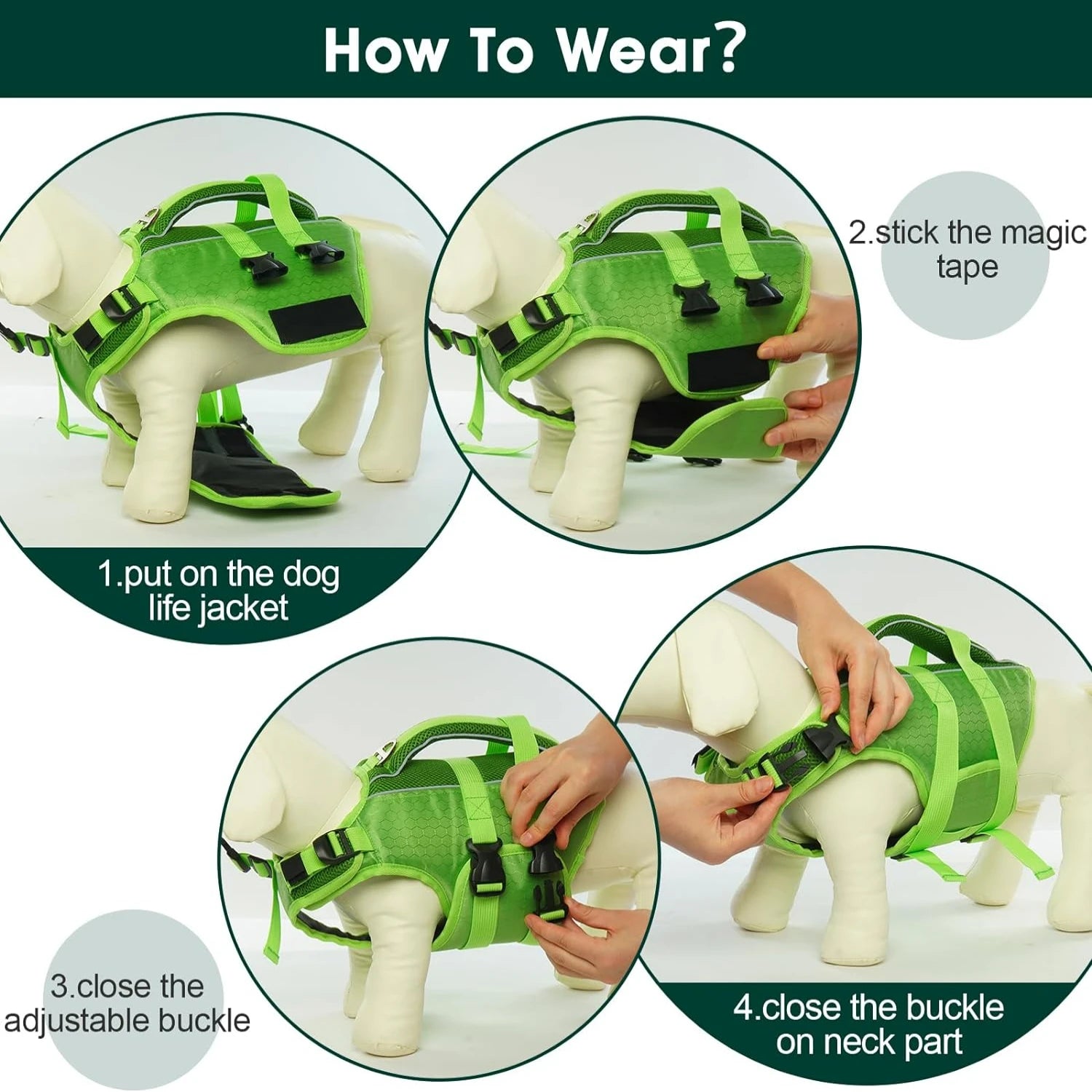 Adjustable High-Flotation Dog Life Jacket – Lightweight & Durable for All Sizes