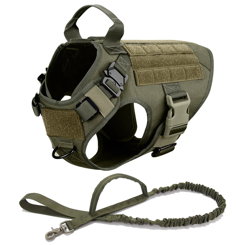Tactical Dog Harness Set – Collar, Leash & Vest for Large and Small Dogs