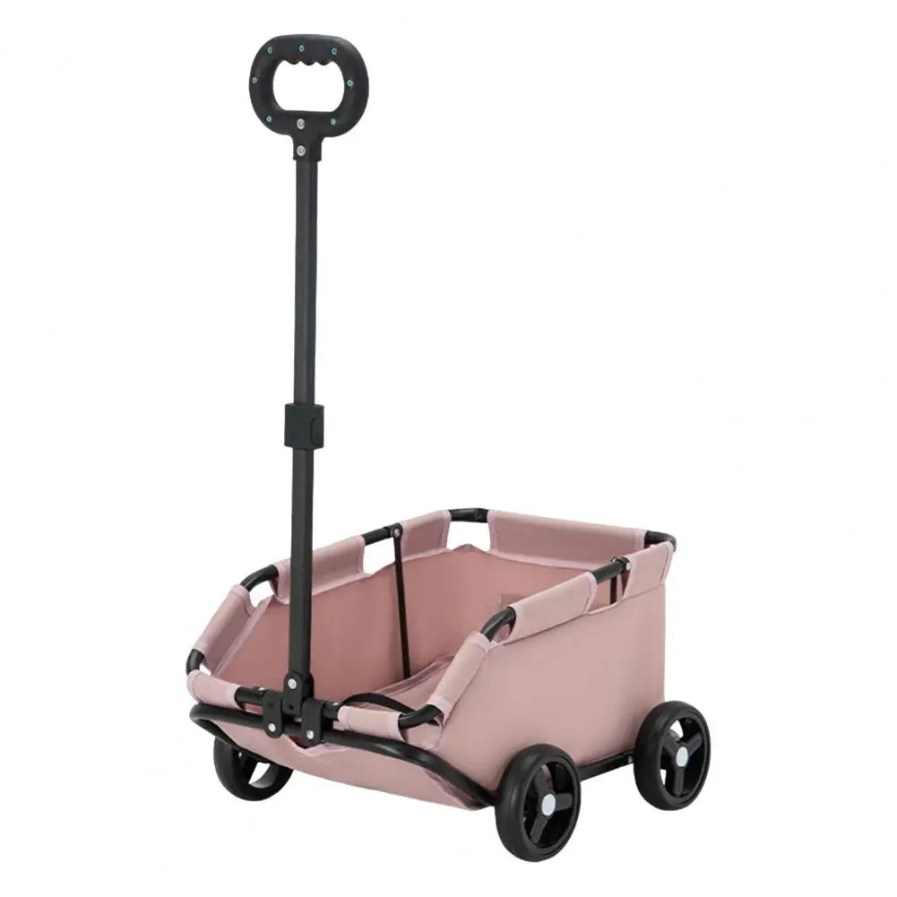 Safe Hair-Free Pet Carrier Stroller – 4-Wheel Folding Cart for Small Dogs & Cats