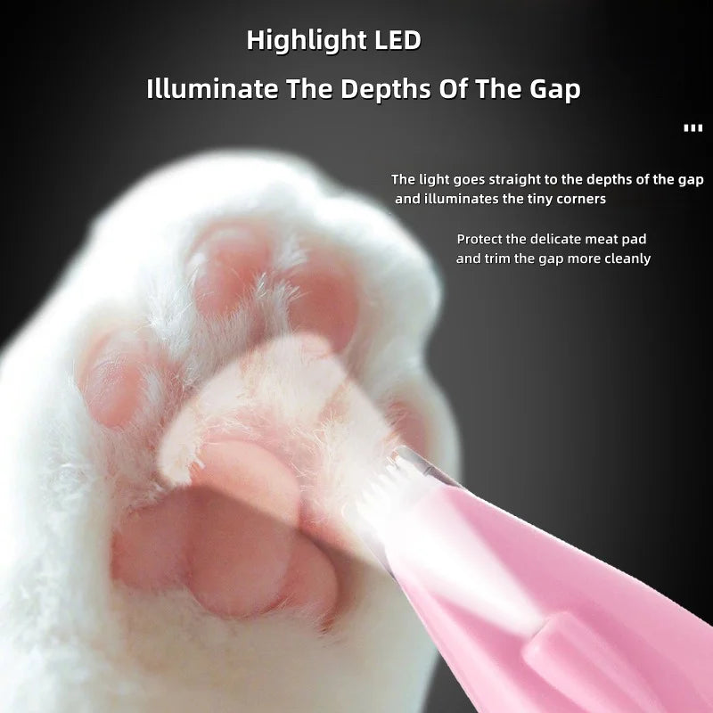 Dog Paw Trimmer – LED Grooming Clippers for Dogs & Cats, Rechargeable