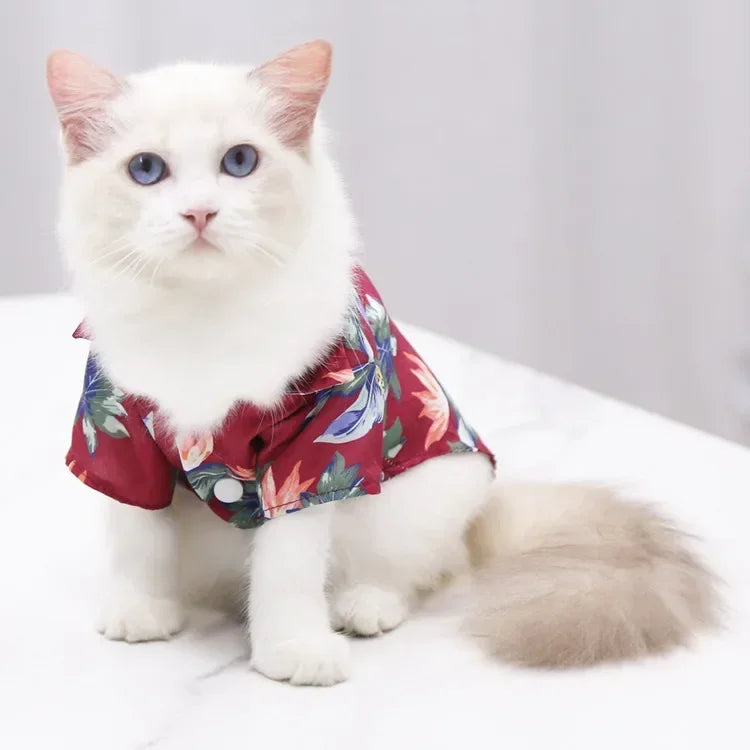 Hawaiian Style Summer Dog Shirt – Beach Vibes Pet Clothing for Small & Medium Dogs