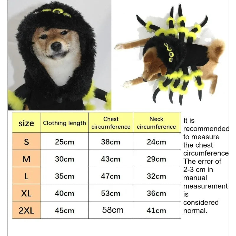 Spider Pet Costume – Funny Halloween Outfit for Dogs & Cats
