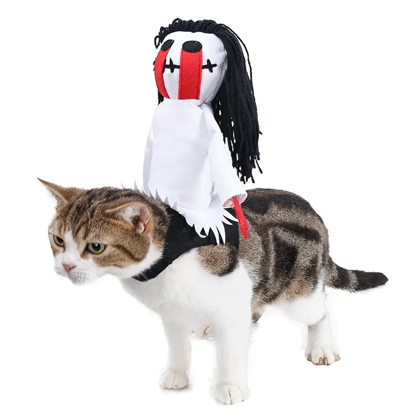 Funny Horse Rider Dog Costume – Halloween Pet Cosplay Outfit for Dogs & Cats