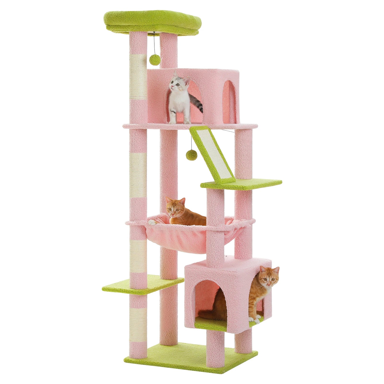 180cm Large Cat Tree Tower – Multi-Level Cat Condo with Hammock, Spacious Perch & Sisal Scratching Posts