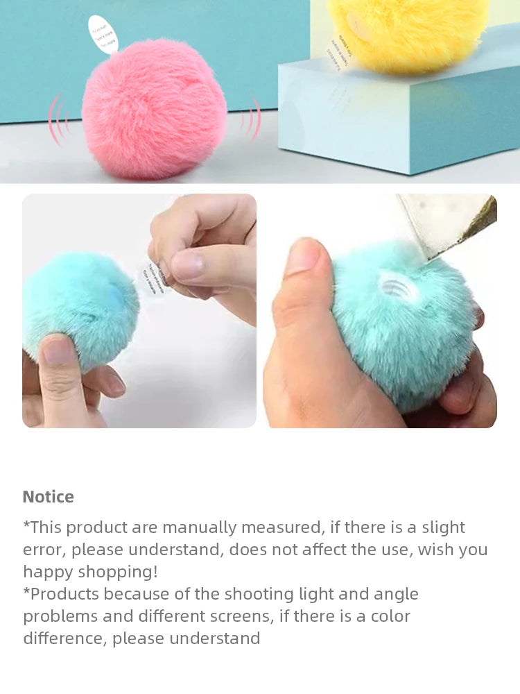 Interactive Plush Cat Toy Ball – Electric Catnip Squeak Toy for Kitten Training & Play