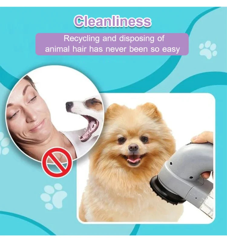 Portable Pet Vacuum Cleaner – Dual-Purpose Electric Hair Remover & Massage Grooming Tool for Cats & Dogs