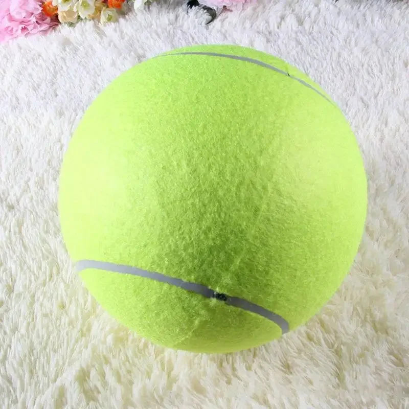9.5" Giant Inflatable Tennis Ball – Dog Chew & Interactive Toy