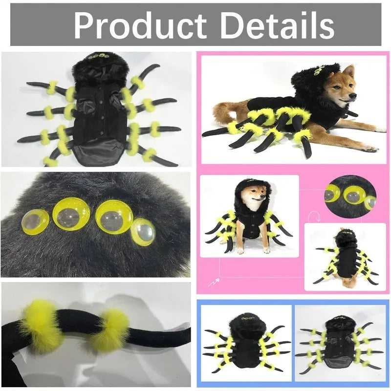 Spider Pet Costume – Funny Halloween Outfit for Dogs & Cats