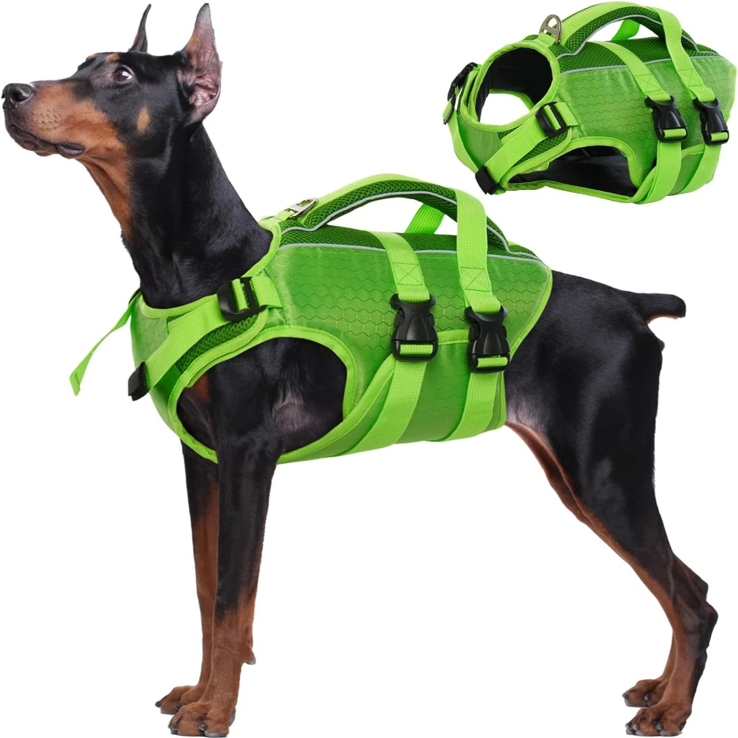 Adjustable High-Flotation Dog Life Jacket – Lightweight & Durable for All Sizes