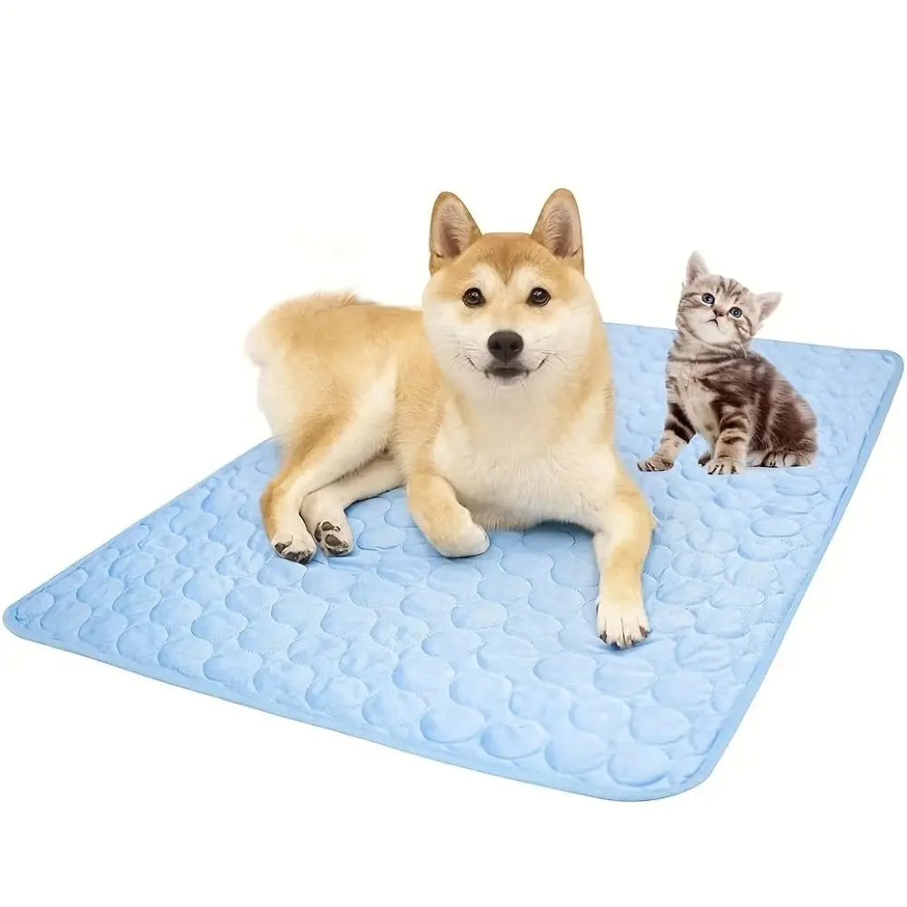 Cool Ice Silk Pet Cooling Mat – Moisture-Proof Summer Sleeping Pad for Dogs, Cats & Small Animals (5 Sizes Available)