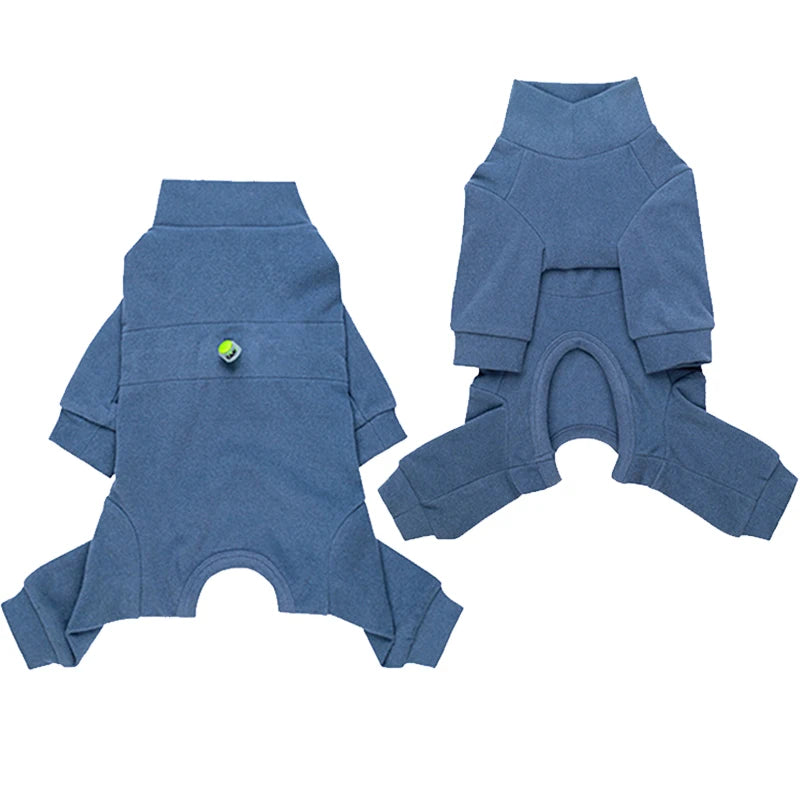 Winter Dog Pajamas – Soft Velvet Warm Jumpsuit for Small Dogs with High Neck